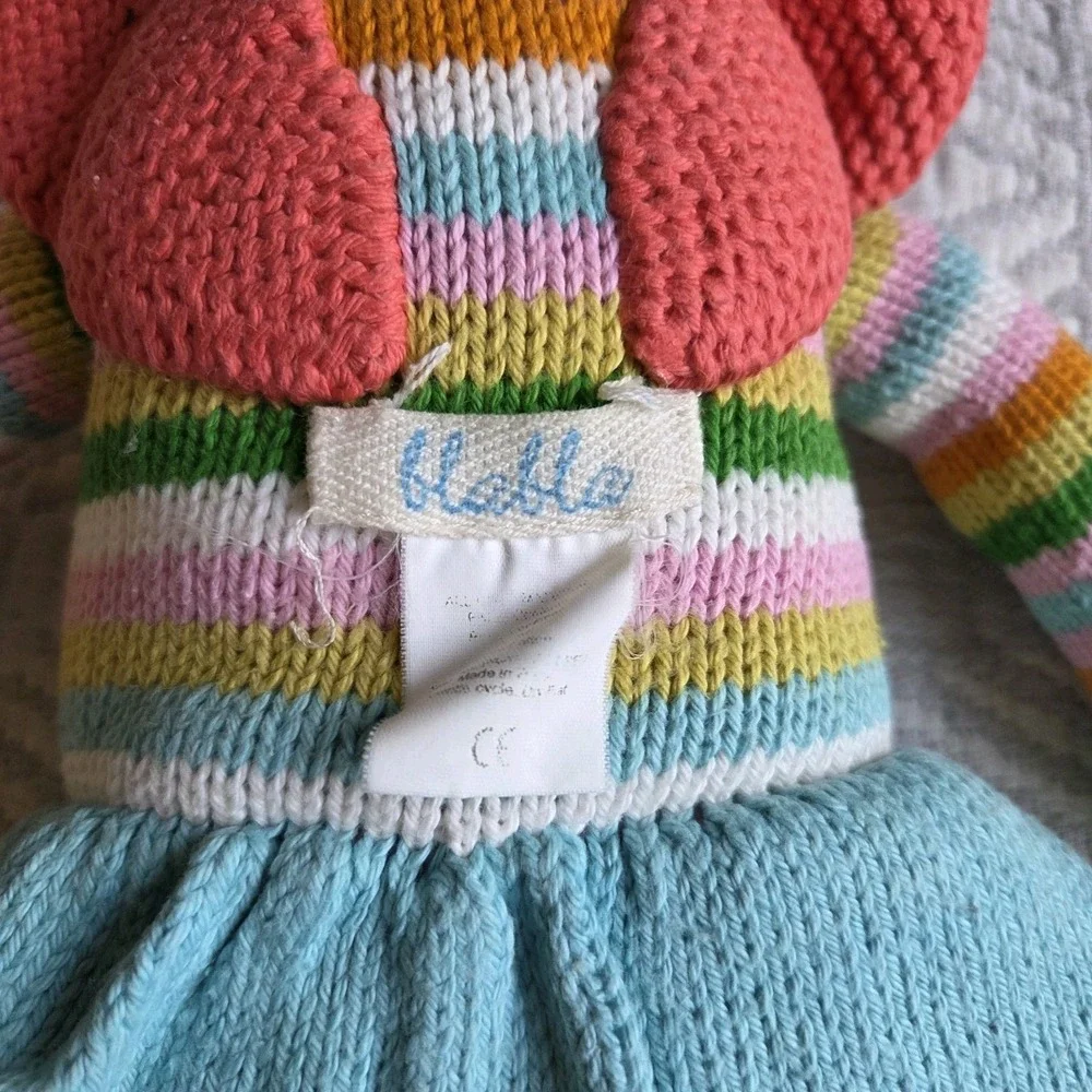 Blabla Kids‎ Knit Doll Striped Dress Handmade Peru Cotton 19